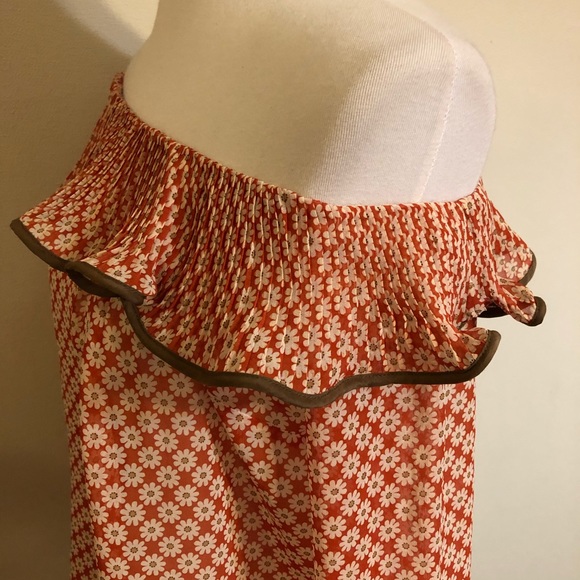 A’reve Anthropologie Red Off Shoulder Floral Top - Picture 10 of 11
